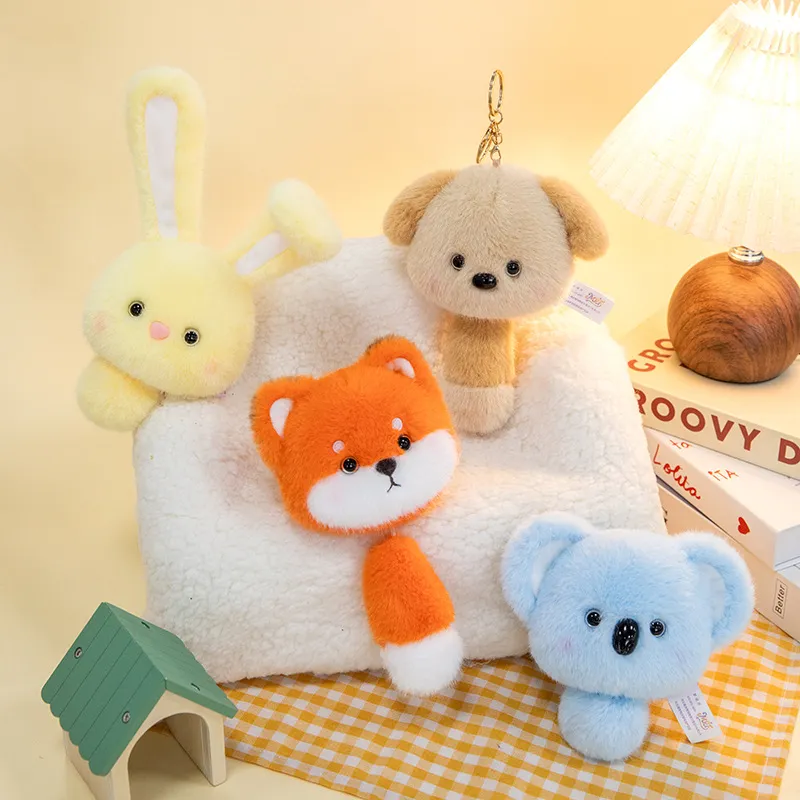 Adorable Music Box Plush Charms – Soft Stuffed Fox Koala Rabbit Dog Keychains, Cute Animal Toy Gifts for Children